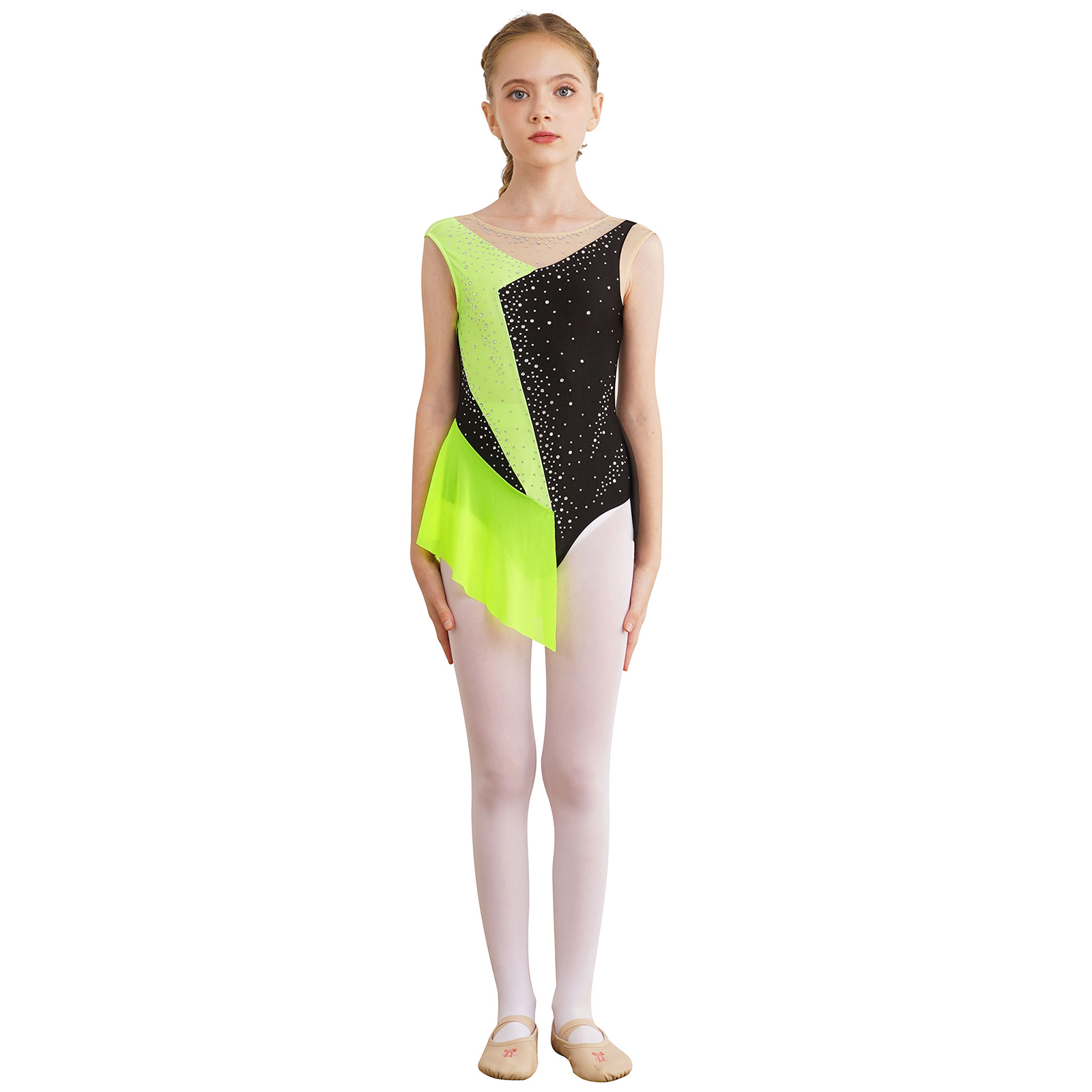 Mädchen Gymnastik-Tops Eiskuns – Rhinestone Banding Trim Bewertung und Preis