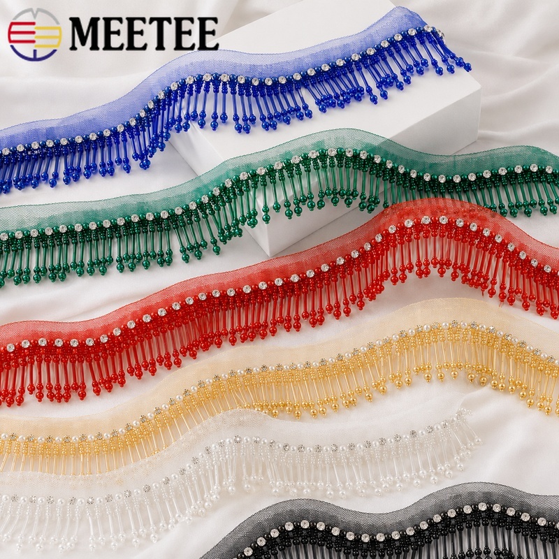 1 Yard 5 cm Perlenbesetzte Spi – Fringe Ribbon Sewing Bewertung und Preis